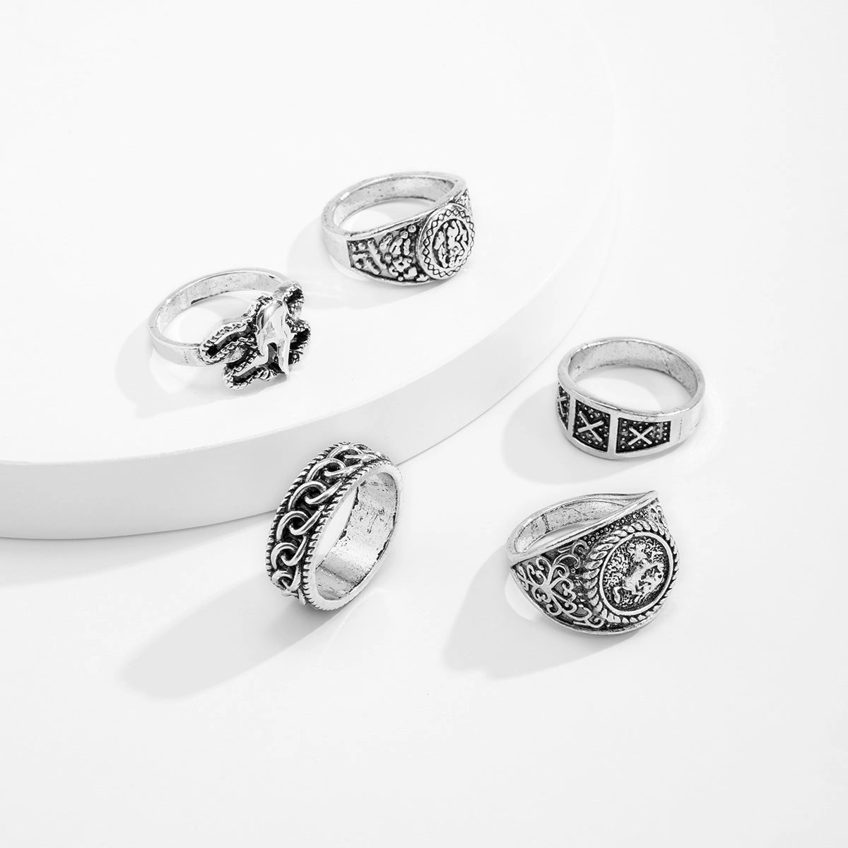 Wholesale Set of 6 Men's Alloy Rings