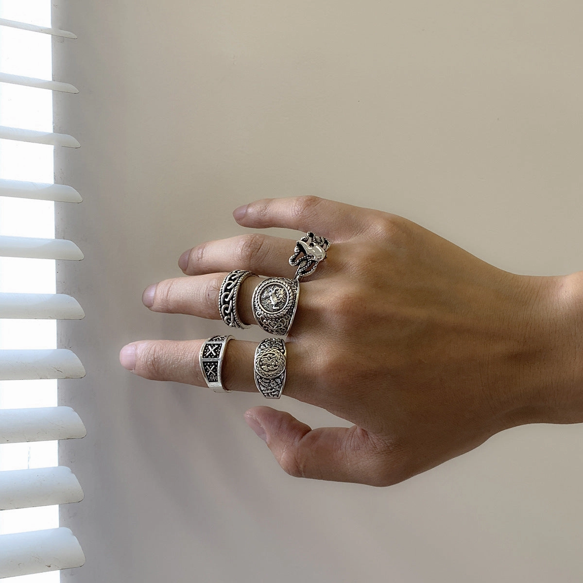 Wholesale Set of 6 Men's Alloy Rings