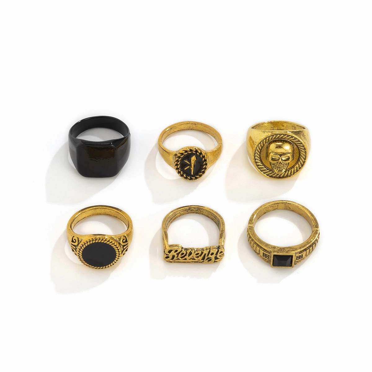 Wholesale Set of 6 Men's Alloy Rings