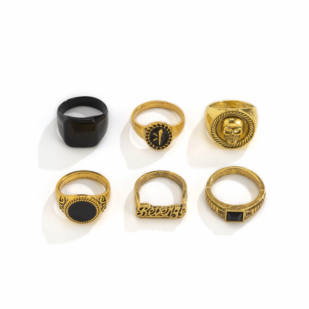 Wholesale Set of 6 Men's Alloy Rings