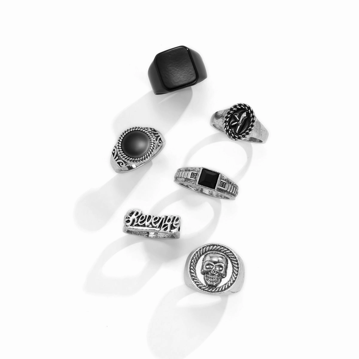 Wholesale Set of 6 Men's Alloy Rings