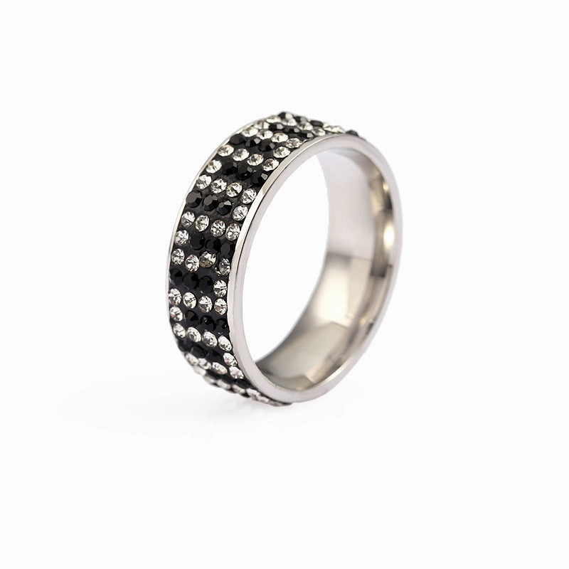 Wholesale Shaped Stitching Clay Diamond Rings Stainless Steel