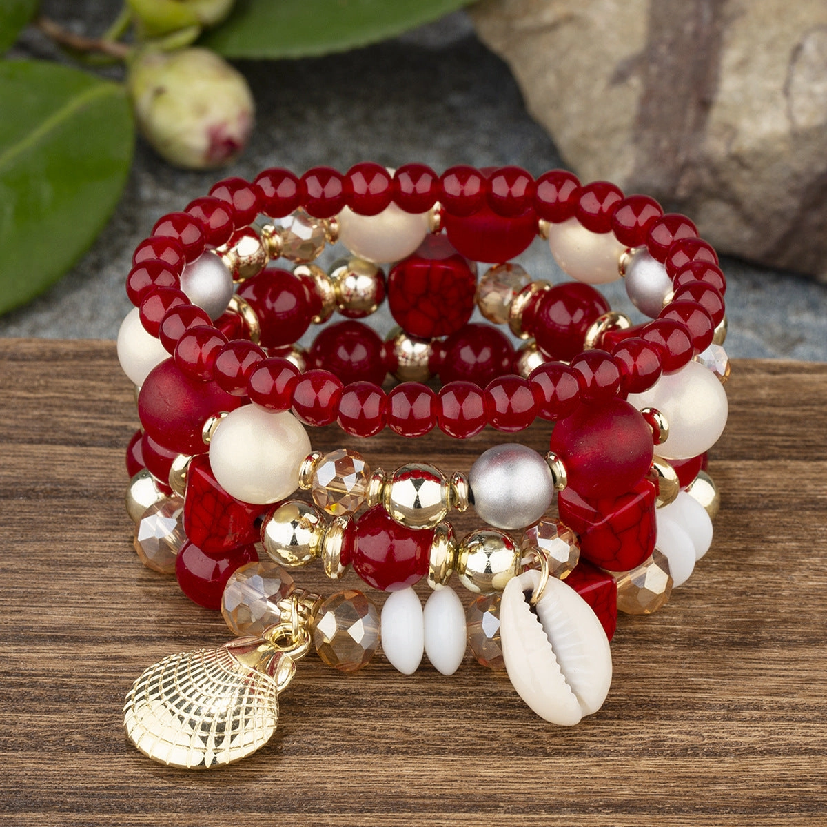 Wholesale Shell Crystal Multilayer Beaded Bracelet