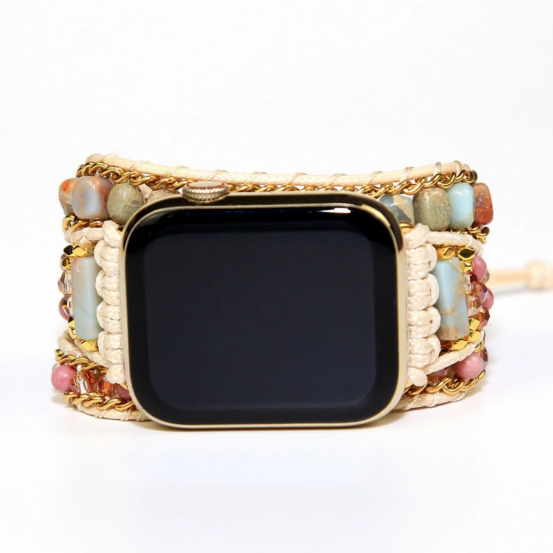 Wholesale Shoushan Stone Mixed Multi-layer Vintage Chain Resin Woven Bracelet