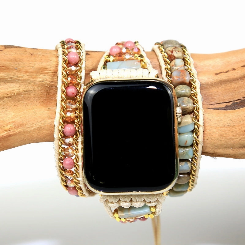 Wholesale Shoushan Stone Mixed Multi-layer Vintage Chain Resin Woven Bracelet