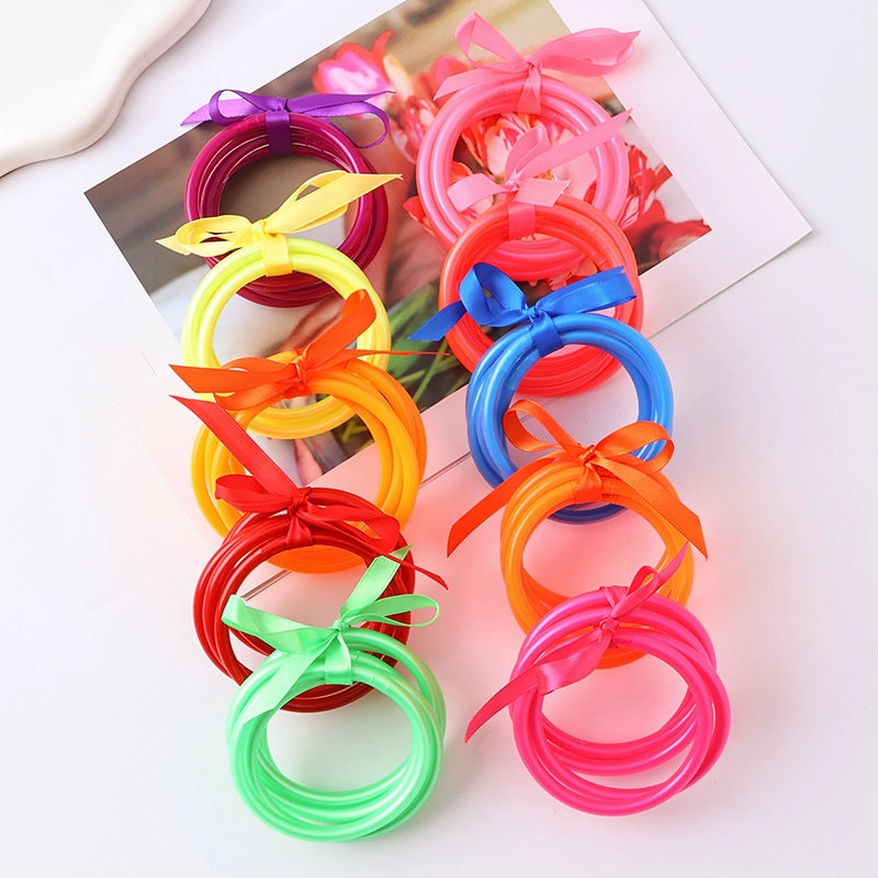 Wholesale Silicone PVC Tube Gold Foil Fluorescent Color System Bracelet