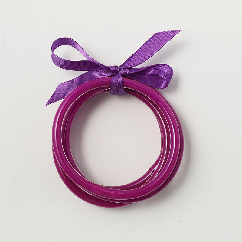 Wholesale Silicone PVC Tube Gold Foil Fluorescent Color System Bracelet