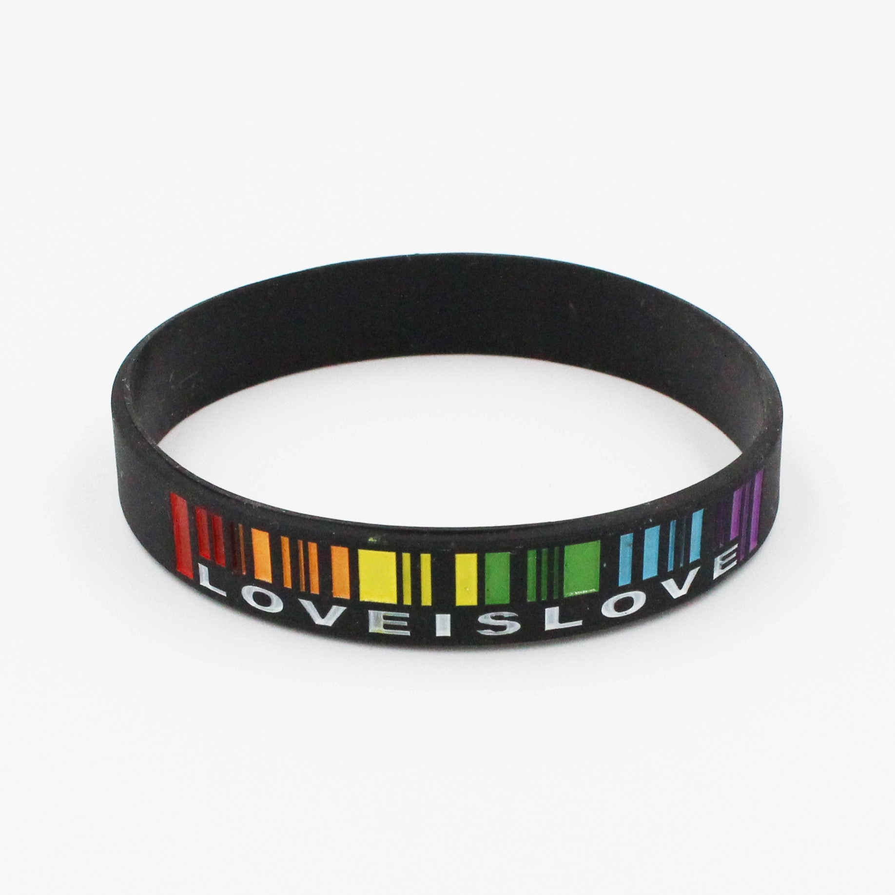 Wholesale Silicone Rainbow Colors Love Is Love Couples Bracelet