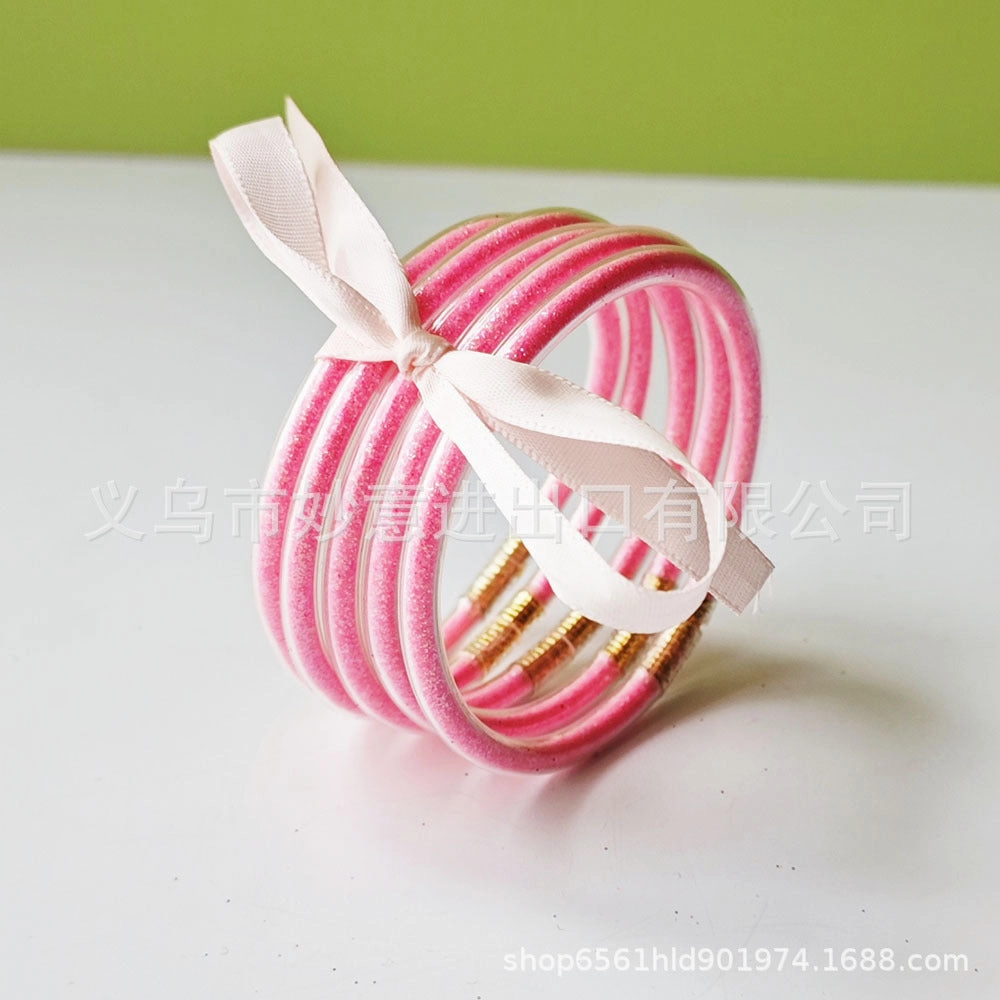 Wholesale Silicone Women's Bow Gold Powder Bracelet