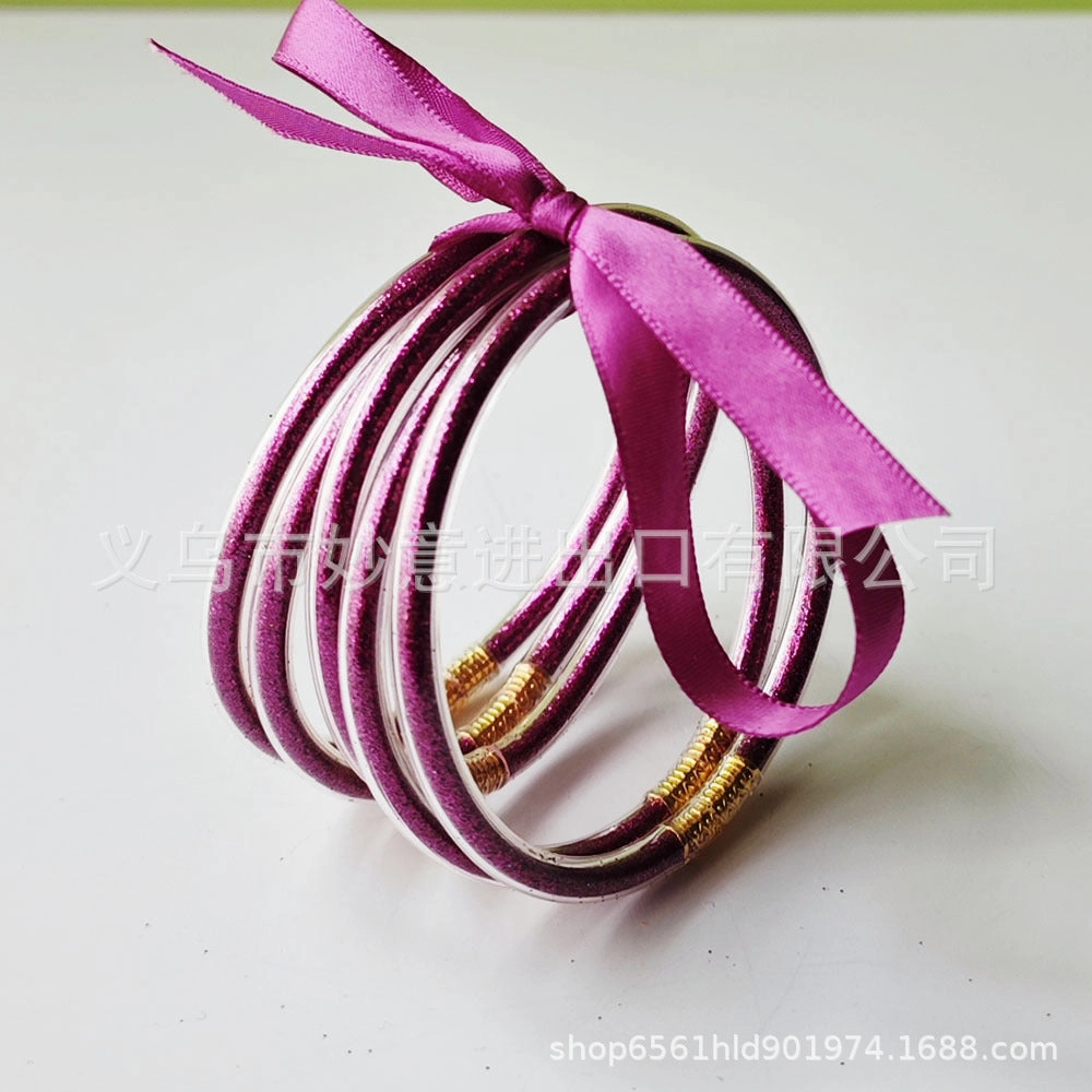 Wholesale Silicone Women's Bow Gold Powder Bracelet