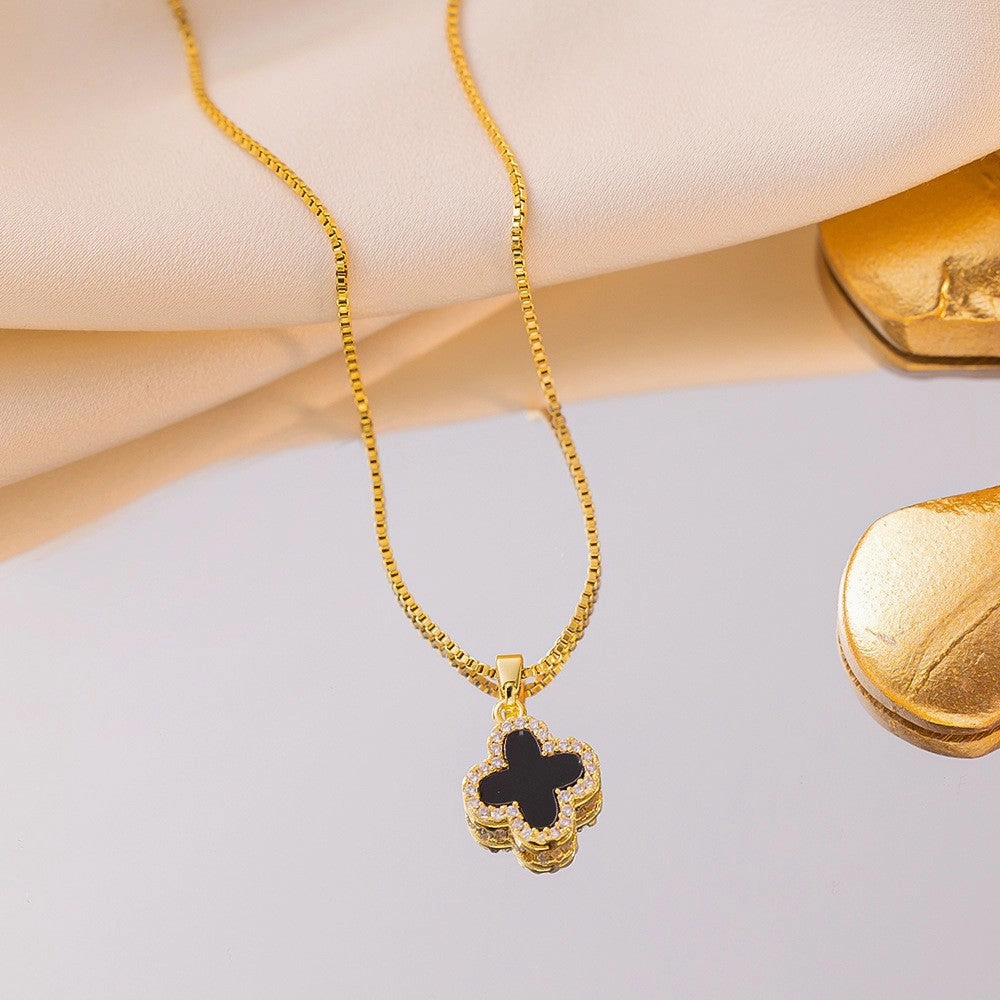 Wholesale Simple and Color Preserving Titanium Steel Women's Versatile Niche High End Exquisite Light Luxury Versatile Simple Necklace