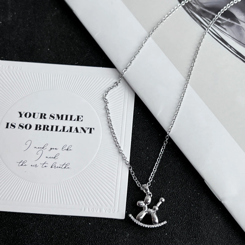 Wholesale Simple and Color Preserving Titanium Steel Women's Versatile Niche High End Exquisite Light Luxury Versatile Simple Necklace