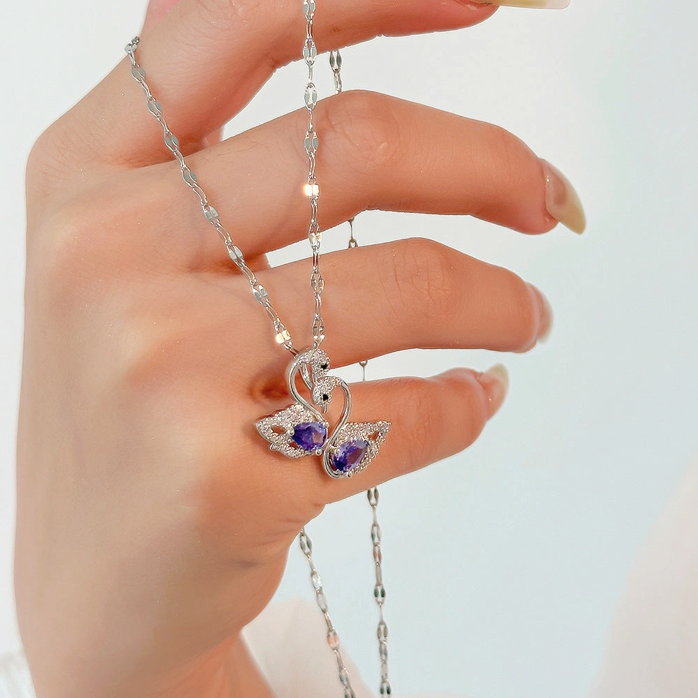 Wholesale Simple and Color Preserving Titanium Steel Women's Versatile Niche High End Exquisite Light Luxury Versatile Simple Necklace