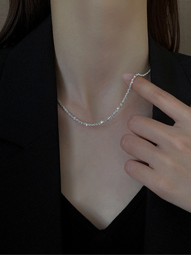 Wholesale Simple and Color Preserving Titanium Steel Women's Versatile Niche High End Exquisite Light Luxury Versatile Simple Necklace