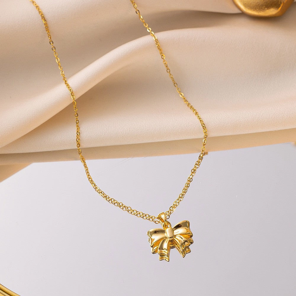 Wholesale Simple and Color Preserving Titanium Steel Women's Versatile Niche High End Exquisite Light Luxury Versatile Simple Necklace