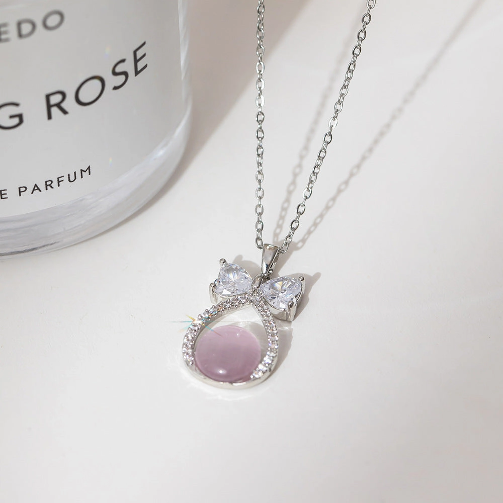 Wholesale Simple and Color Preserving Titanium Steel Women's Versatile Niche High End Exquisite Light Luxury Versatile Simple Necklace