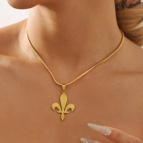 Wholesale Simple Geometric Design Exquisite Titanium Steel Necklace