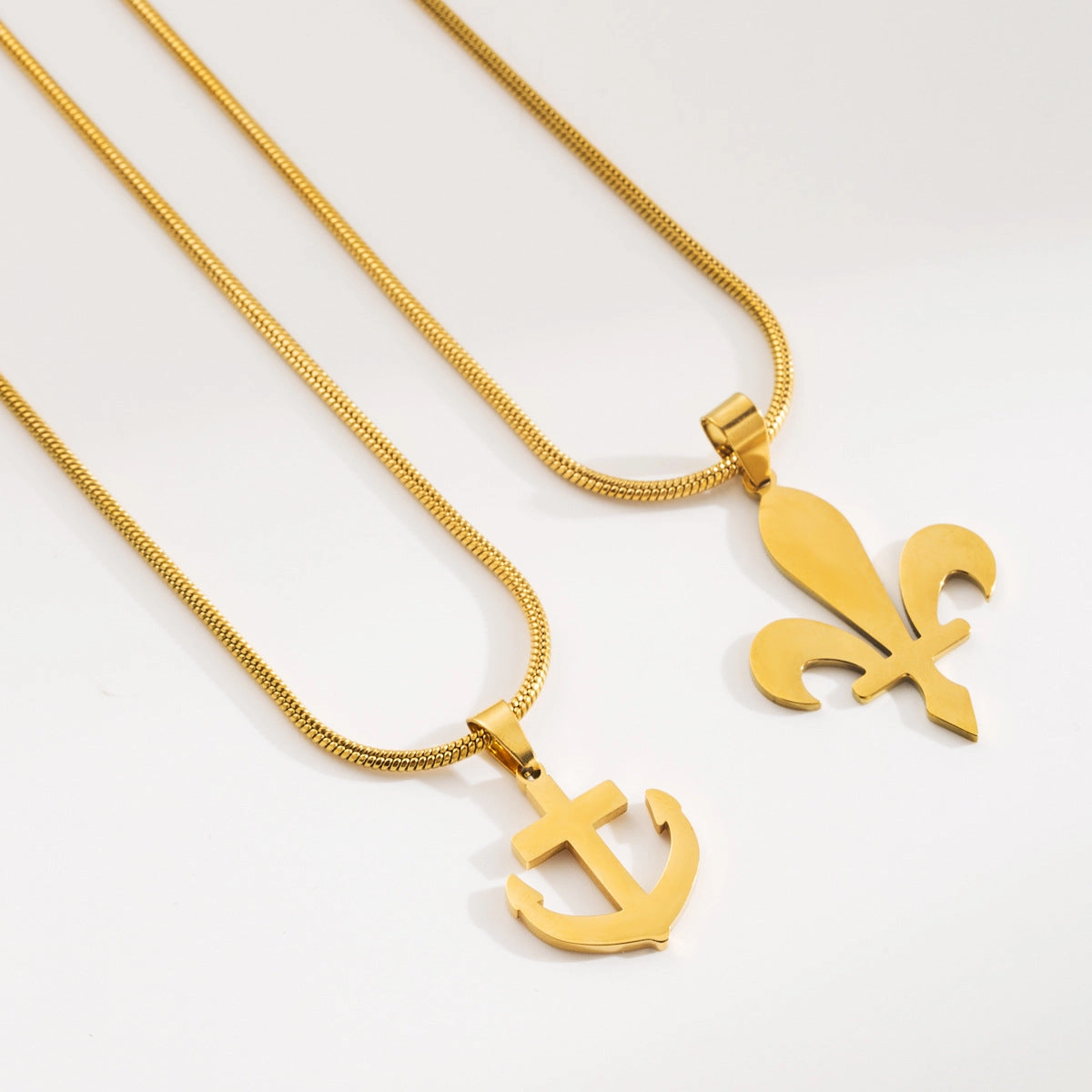 Wholesale Simple Geometric Design Exquisite Titanium Steel Necklace