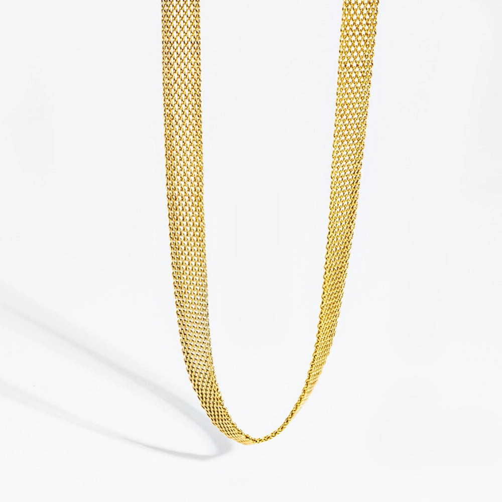 Wholesale simple hollow wide metal 8MM necklace female Choker necklace clavicle chain titanium steel necklace collar female