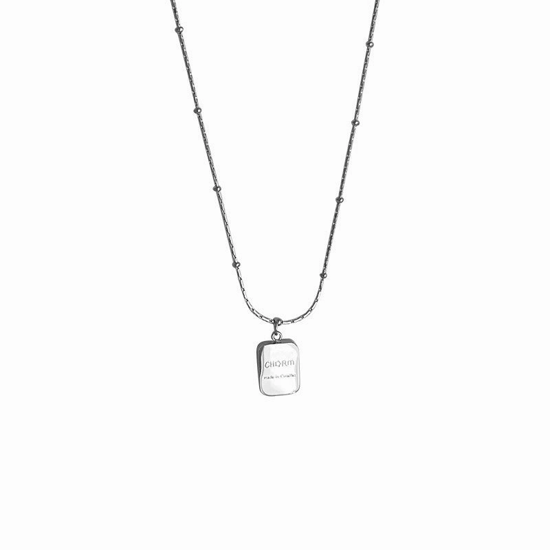 Wholesale Simple square letter titanium steel necklace