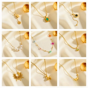 Wholesale Simple Titanium Steel Shell English Letters 18K Fashion Love Pendant Necklaces
