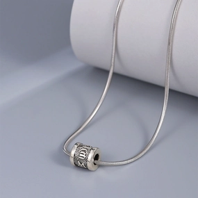 Wholesale Six Word Mantra Vintage Turn Beads Pendant Snake Bone Copper Necklaces