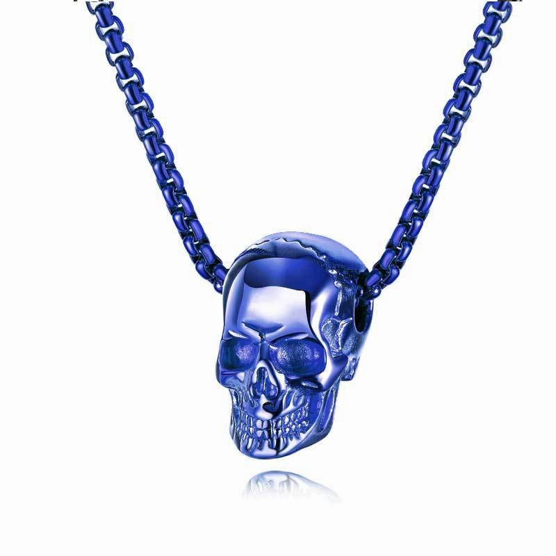 Wholesale Skull Head Titanium Steel Necklace Vintage Stainless Steel Hip Hop Men's Accessories