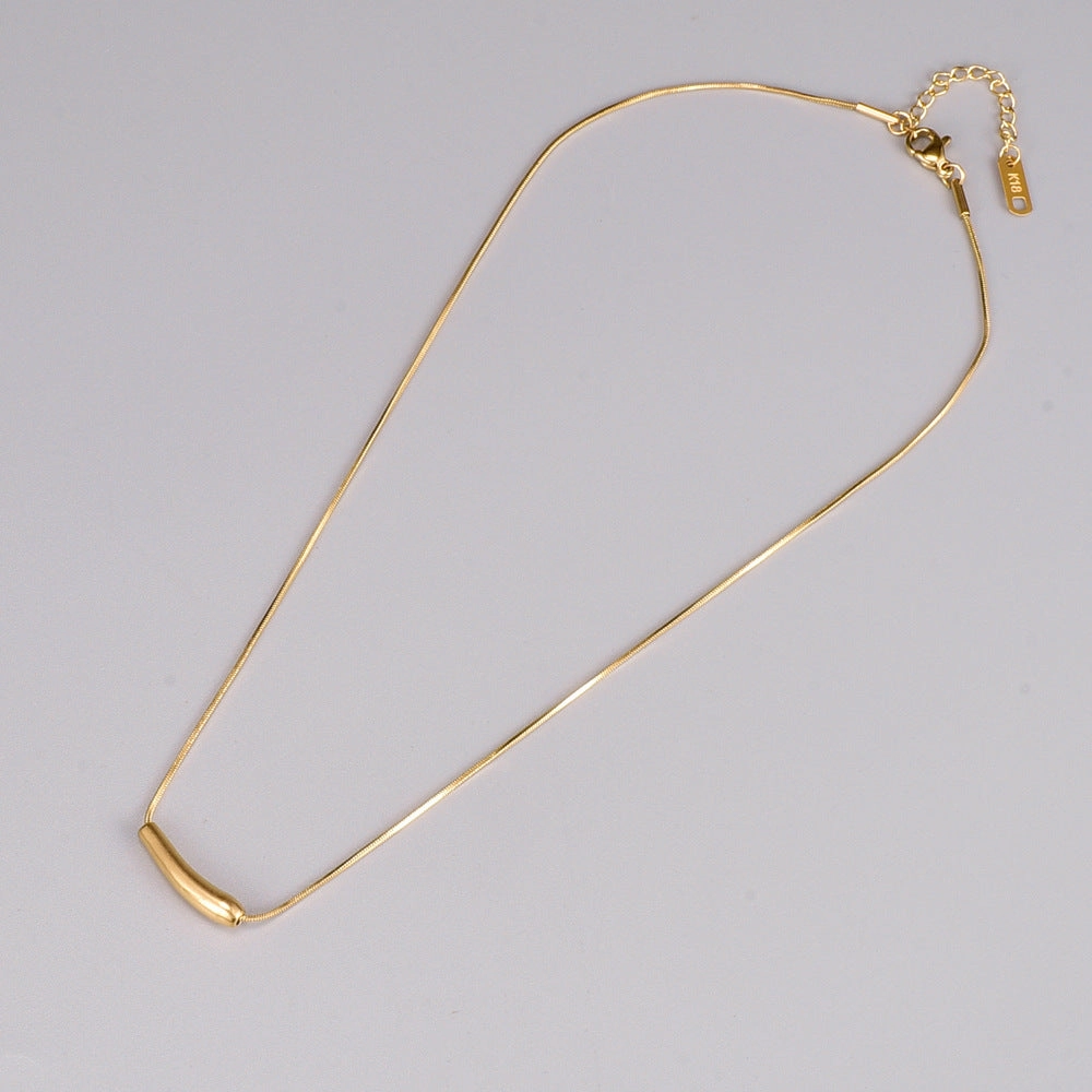 Wholesale Small Eggplant 18K Titanium Steel Gold-plated Necklace