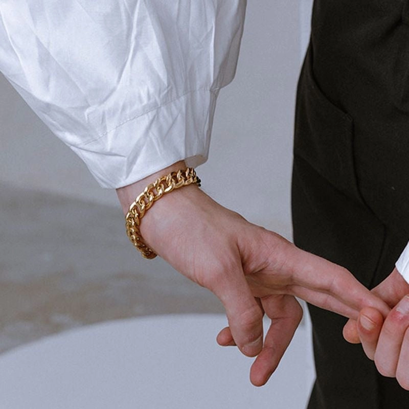 Wholesale Smooth Shiny 18K Gold Bracelet