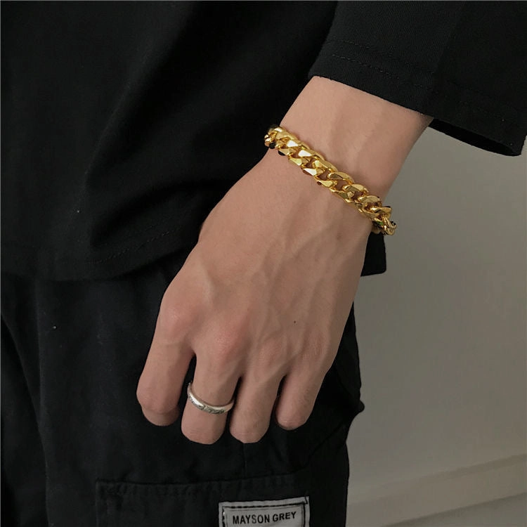 Wholesale Smooth Shiny 18K Gold Bracelet