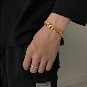 Wholesale Smooth Shiny 18K Gold Bracelet