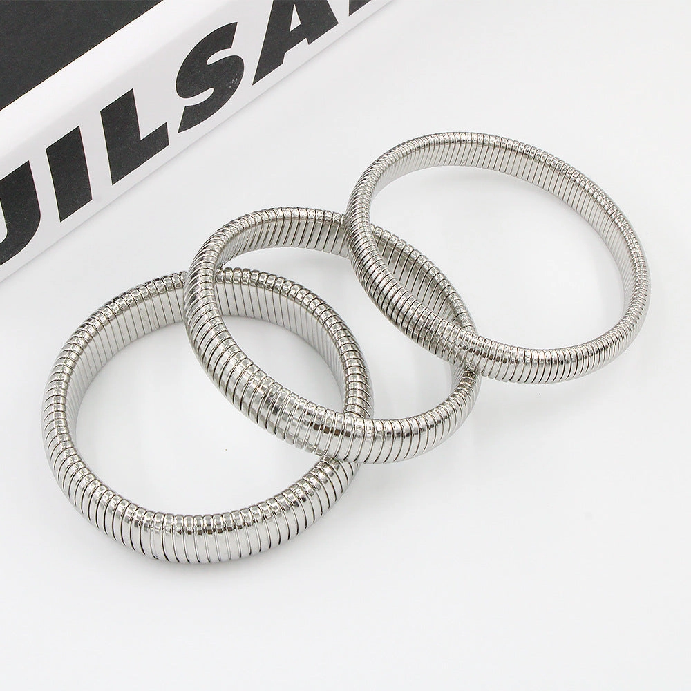 Wholesale Snake Shaped Stretchable Stainless Steel Bracelet