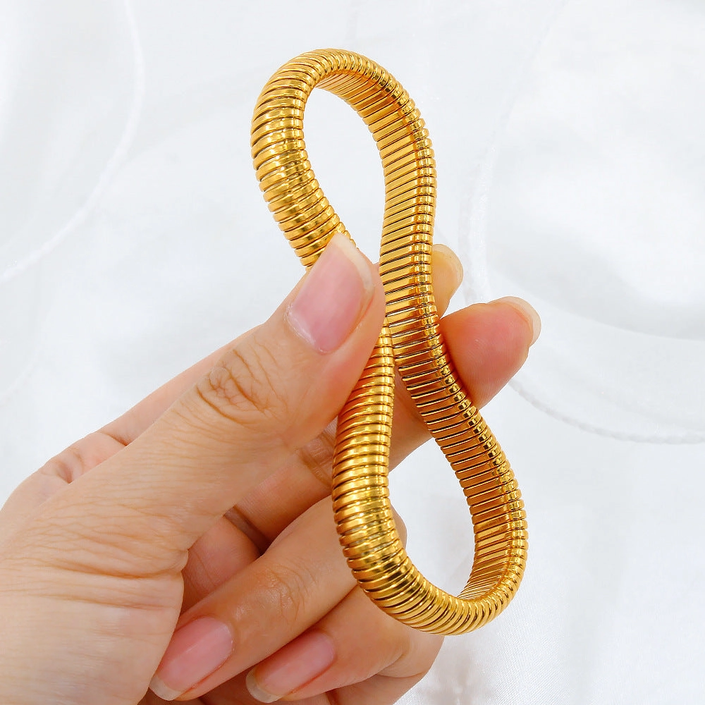 Wholesale Snake Shaped Stretchable Stainless Steel Bracelet