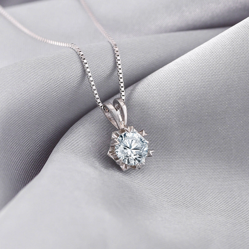 Wholesale Snowflake Clavicle Silver Necklaces