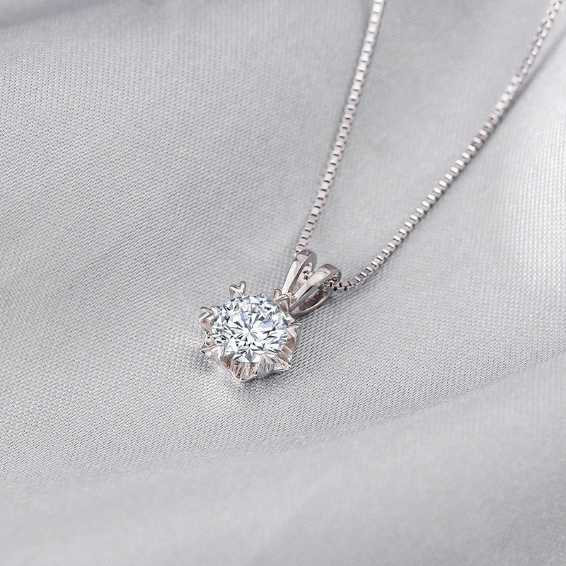 Wholesale Snowflake Clavicle Silver Necklaces