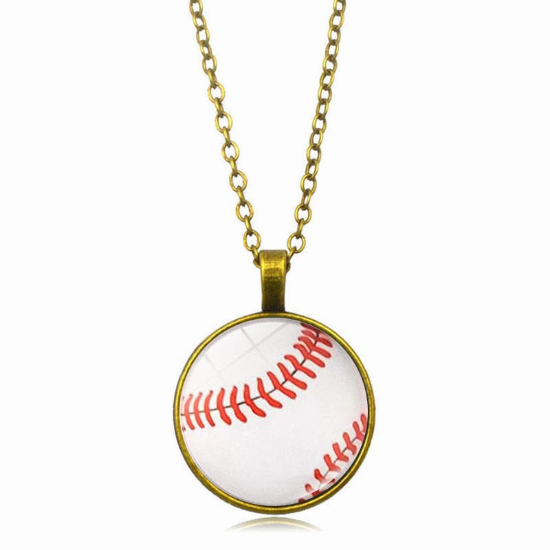 Wholesale Soccer Basketball Volleyball Time Gemstone Pendant Alloy Necklaces