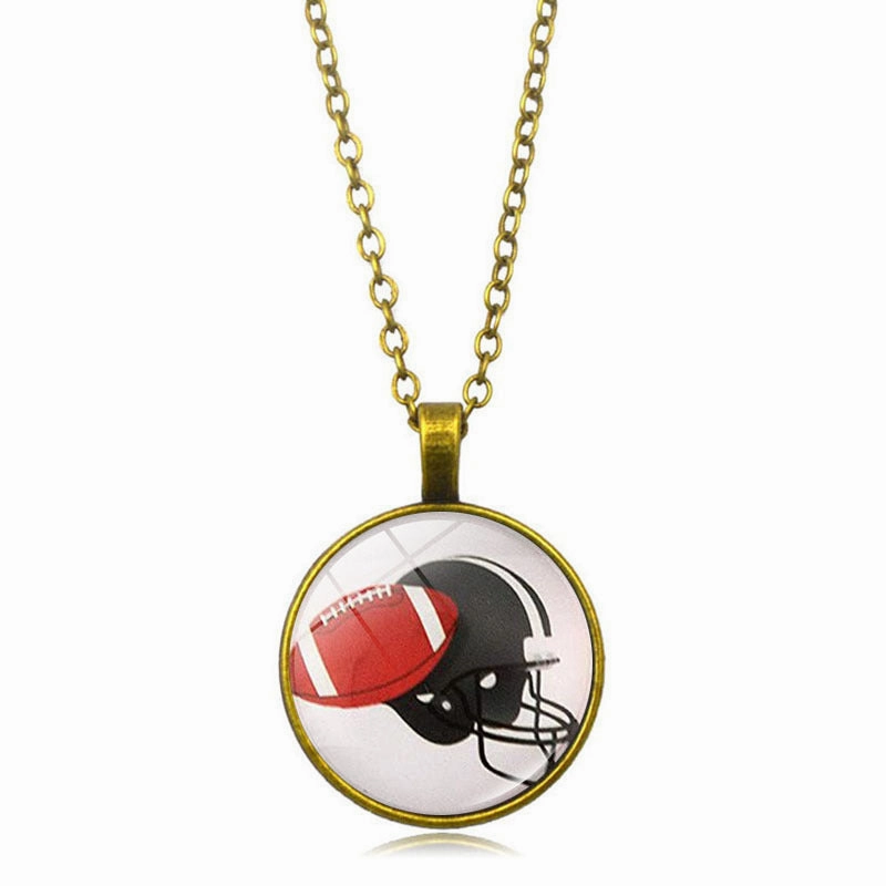 Wholesale Soccer Basketball Volleyball Time Gemstone Pendant Alloy Necklaces