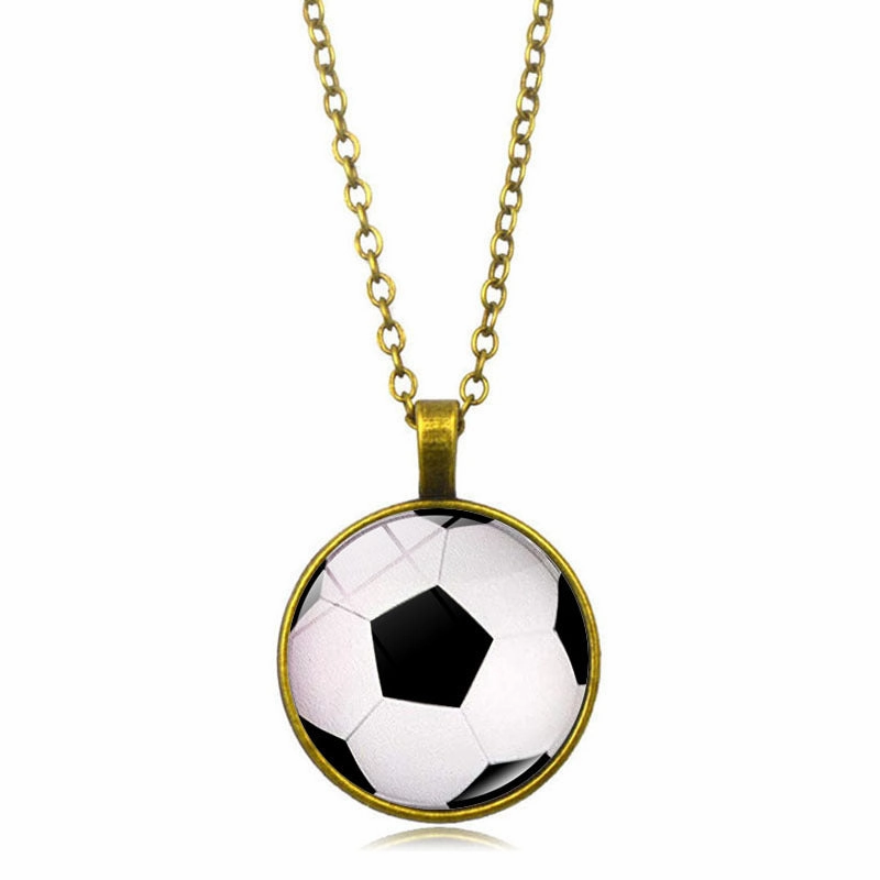 Wholesale Soccer Basketball Volleyball Time Gemstone Pendant Alloy Necklaces