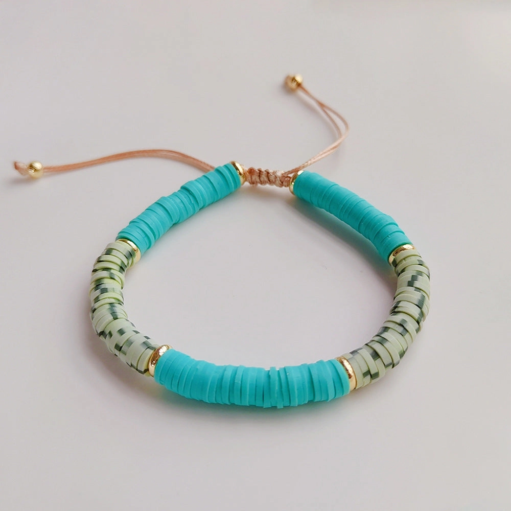 Wholesale Soft Ceramic Woven Smiley Face Bracelet