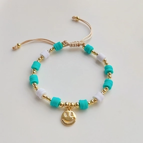 Wholesale Soft Ceramic Woven Smiley Face Bracelet