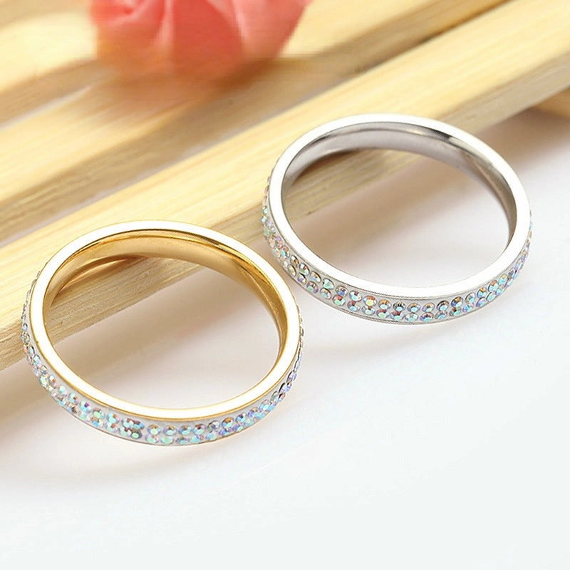 Wholesale Soft Clay AB Color Diamond Rings Stainless Steel