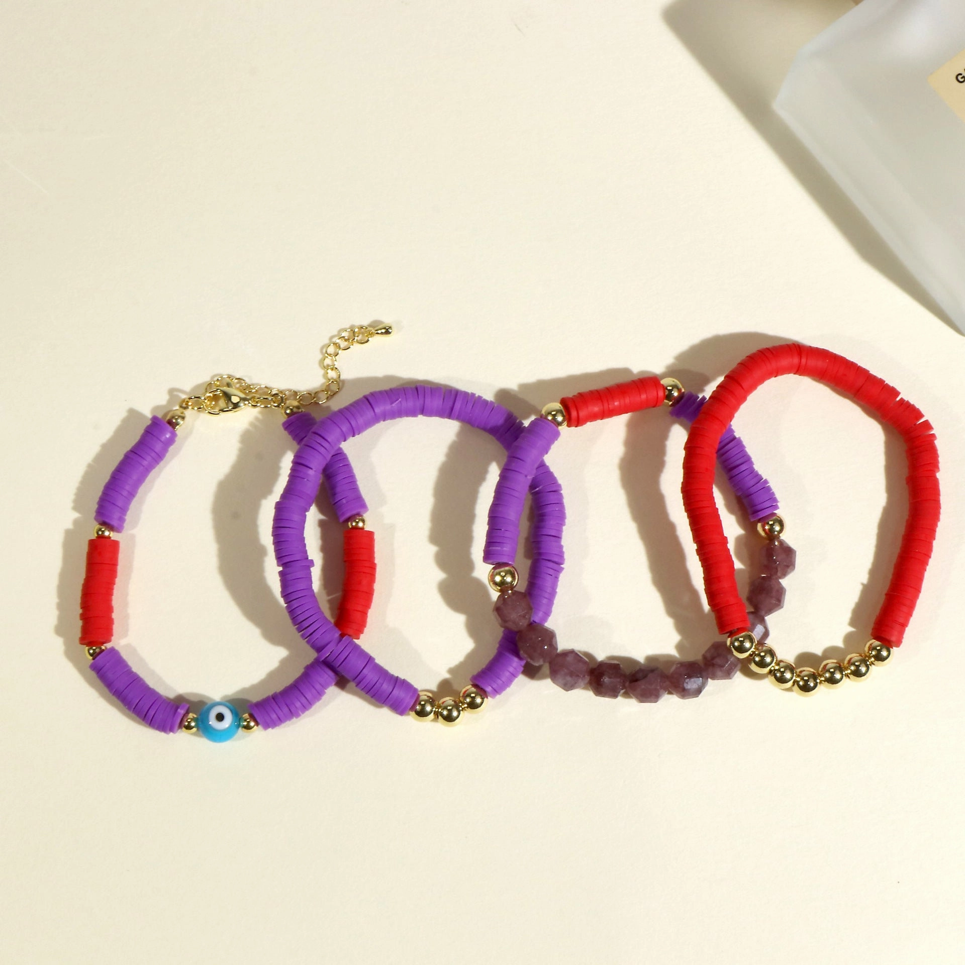 Wholesale Soft Pottery Beaded Round Resin Devil Eye Bracelet