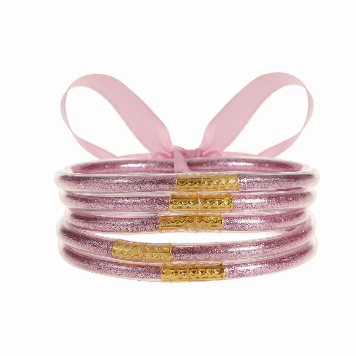 Wholesale Soft Transparent Silicone Gold Dust Shiny Plastic Tube Bracelet