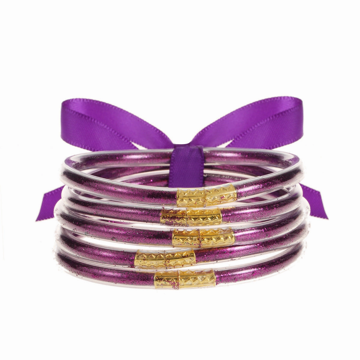 Wholesale Soft Transparent Silicone Gold Dust Shiny Plastic Tube Bracelet