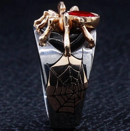 Wholesale Spider Simple Two Color Metal Men Rings