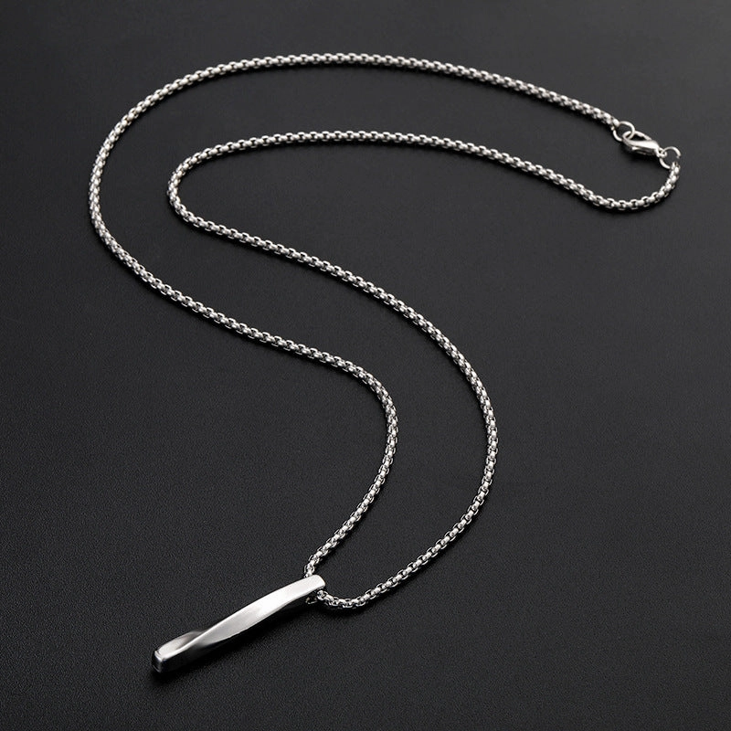 Wholesale Spiral Simple Personality Hip-hop Pendant Titanium Steel Necklaces