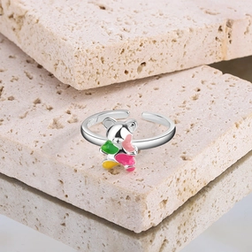 Wholesale Spring Colorful Bear Copper Rings