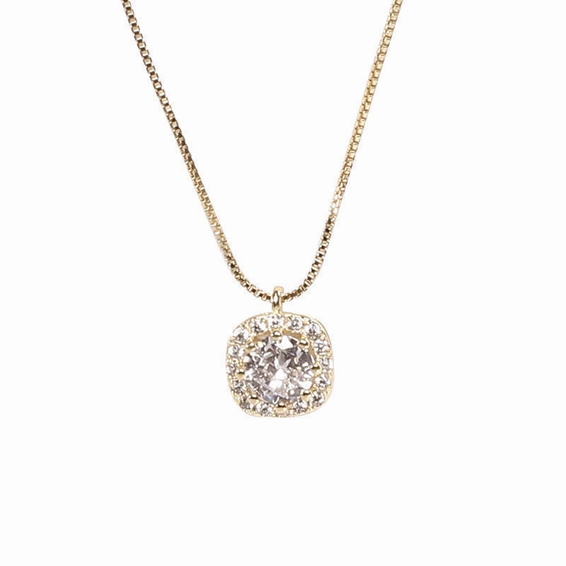 Wholesale Square Diamonds Sterling Silver Necklaces