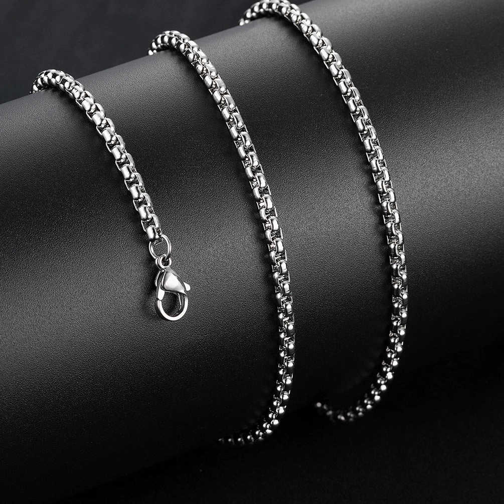 Wholesale Square Pearl Titanium Steel Necklace