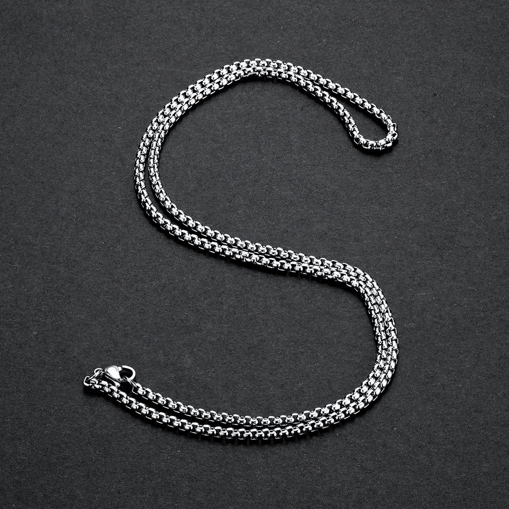 Wholesale Square Pearl Titanium Steel Necklace